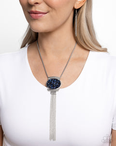 Paparazzi "Chained Complication" Blue Necklace & Earring Set Paparazzi Jewelry