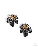 Paparazzi "Wonderland Wallflower" Black Post Earrings Paparazzi Jewelry