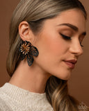 Paparazzi "Wonderland Wallflower" Black Post Earrings Paparazzi Jewelry