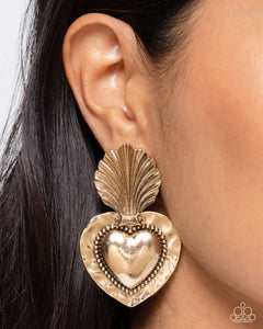 Paparazzi "Mythical Moment" Gold Post Earrings Paparazzi Jewelry