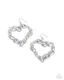 Paparazzi "Heart Hierarchy" White Earrings Paparazzi Jewelry