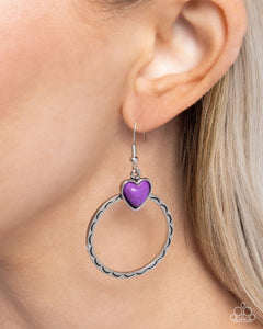 Paparazzi "Heart Holiday" Purple Earrings Paparazzi Jewelry