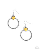 Paparazzi "Heart Holiday" Yellow Earrings Paparazzi Jewelry