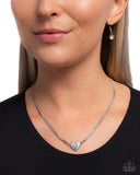 Paparazzi "Heartbroken Bling" White Necklace & Earring Set Paparazzi Jewelry