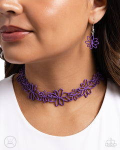 Paparazzi "Bouquet Blend" Purple Choker Necklace & Earring Set Paparazzi Jewelry