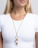 Paparazzi "Limitless Lanyard" Gold Lanyard Necklace & Earring Set Paparazzi Jewelry