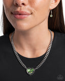 Paparazzi "Tasteful Triad" Green Necklace & Earring Set Paparazzi Jewelry