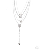 Paparazzi "Dazzle and Stretch" Silver Necklace & Earring Set Paparazzi Jewelry