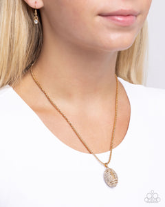 Paparazzi "End Zone Elegance" Gold Necklace & Earring Set Paparazzi Jewelry