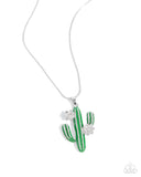 Paparazzi "Carefree Cactus" Green Necklace & Earring Set Paparazzi Jewelry