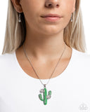 Paparazzi "Carefree Cactus" Green Necklace & Earring Set Paparazzi Jewelry