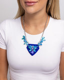 Paparazzi "Scintillating Shield" Blue Necklace & Earring Set Paparazzi Jewelry