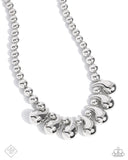 Paparazzi "Raindrop Rebel" Silver Fashion Fix Necklace & Earring Set Paparazzi Jewelry