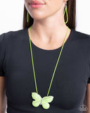 Paparazzi "Fluttering Fervor" Green Necklace & Earring Set Paparazzi Jewelry