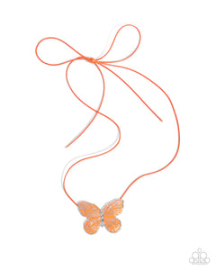 Paparazzi "Fluttering Fervor" Orange Necklace & Earring Set Paparazzi Jewelry