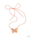 Paparazzi "Fluttering Fervor" Orange Necklace & Earring Set Paparazzi Jewelry