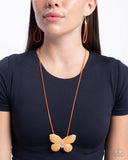 Paparazzi "Fluttering Fervor" Orange Necklace & Earring Set Paparazzi Jewelry