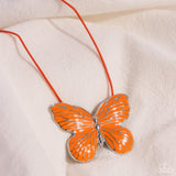 Paparazzi "Fluttering Fervor" Orange Necklace & Earring Set Paparazzi Jewelry