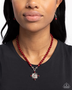 Paparazzi "Athenian Affection" Red Necklace & Earring Set Paparazzi Jewelry