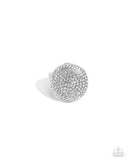 Paparazzi "Studded Scout" White Ring Paparazzi Jewelry