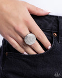 Paparazzi "Studded Scout" White Ring Paparazzi Jewelry