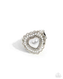 Paparazzi "Opulent Overlay" White Ring Paparazzi Jewelry