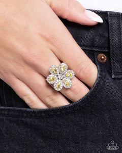 Paparazzi "Petaled Promenade" Yellow Ring Paparazzi Jewelry