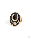 Paparazzi "Santa Fe Stallion" Black Ring Paparazzi Jewelry