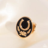 Paparazzi "Santa Fe Stallion" Black Ring Paparazzi Jewelry