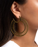 Paparazzi "Set the Scene" Brass Post Earrings Paparazzi Jewelry