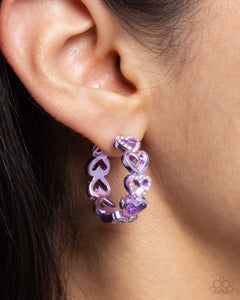 Paparazzi "Historic Hearts" Purple Post Earrings Paparazzi Jewelry