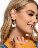 Paparazzi "Melodic Mariposa" White Post Earrings Paparazzi Jewelry