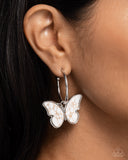 Paparazzi "Melodic Mariposa" White Post Earrings Paparazzi Jewelry