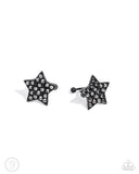 Paparazzi "Stellar Skill" Black Ear Cuff Post Earrings Paparazzi Jewelry