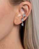 Paparazzi "Stellar Surge" White Ear Cuff Post Earrings Paparazzi Jewelry