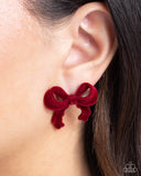 Paparazzi "Dapper Dedication" Red Post Earrings Paparazzi Jewelry