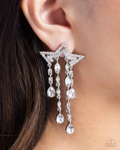 Paparazzi "Stellar Scale" White Post Earrings Paparazzi Jewelry