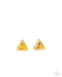 Paparazzi "Triangular Twinkle" Yellow Post Earrings Paparazzi Jewelry