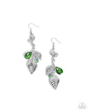 Paparazzi "Descending Dazzle" Green Earrings Paparazzi Jewelry