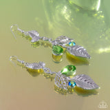 Paparazzi "Descending Dazzle" Green Earrings Paparazzi Jewelry