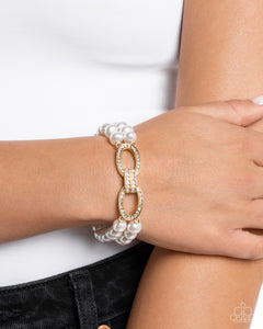 Paparazzi "Fancy-Free Fanfare" Gold Bracelet Paparazzi Jewelry