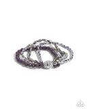 Paparazzi "Beaded Boundary" Silver Bracelets Paparazzi Jewelry