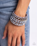Paparazzi "Stacked Surprise" Silver Bracelet Paparazzi Jewelry