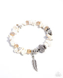 Paparazzi "Earthy Earning" White Bracelet Paparazzi Jewelry