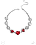 Paparazzi "Valentines Vibe" Red Choker Necklace & Earring Set Paparazzi Jewelry