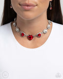 Paparazzi "Valentines Vibe" Red Choker Necklace & Earring Set Paparazzi Jewelry