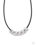 Paparazzi "Sprig Shimmer" Black Necklace & Earring Set Paparazzi Jewelry