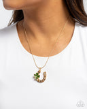 Paparazzi "Lucky for Life" Gold Necklace & Earring Set Paparazzi Jewelry
