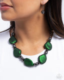 Paparazzi "Refulgent Reformation" Green Necklace & Earring Set Paparazzi Jewelry