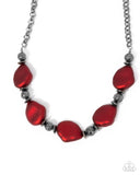 Paparazzi "Refulgent Reformation" Red Necklace & Earring Set Paparazzi Jewelry